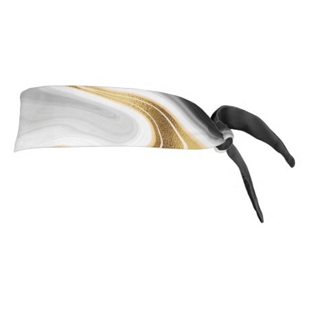 Modern Gold Marble Painting Aesthetic Tie Headband