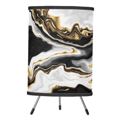 Modern Gold Marble Painting Aesthetic Tripod Lamp
