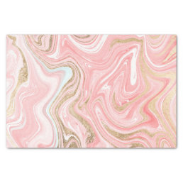 Modern gold marble pastel pink coral chic pattern tissue paper