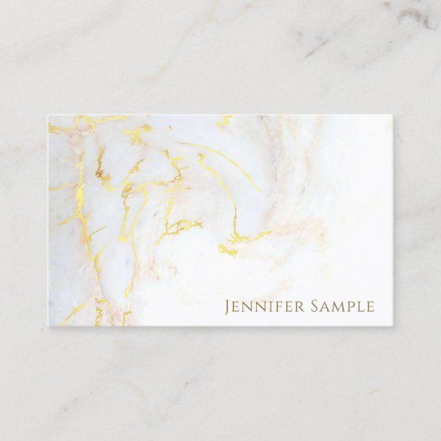 Modern Gold Marble Plain Elegant Golden Trendy Business Card (Front)