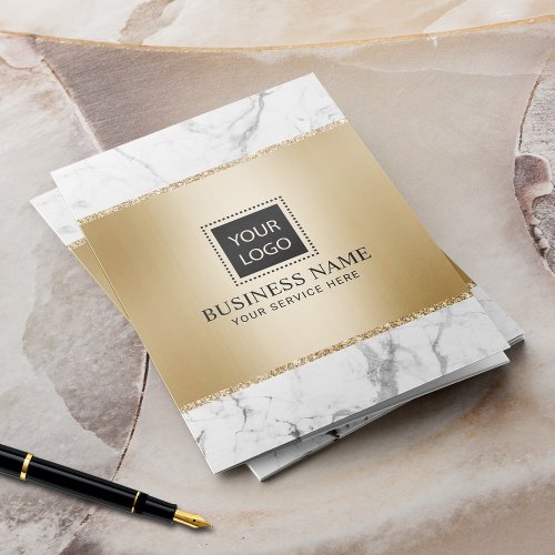 Modern Gold Marble Professional Custom Logo Pocket Folder