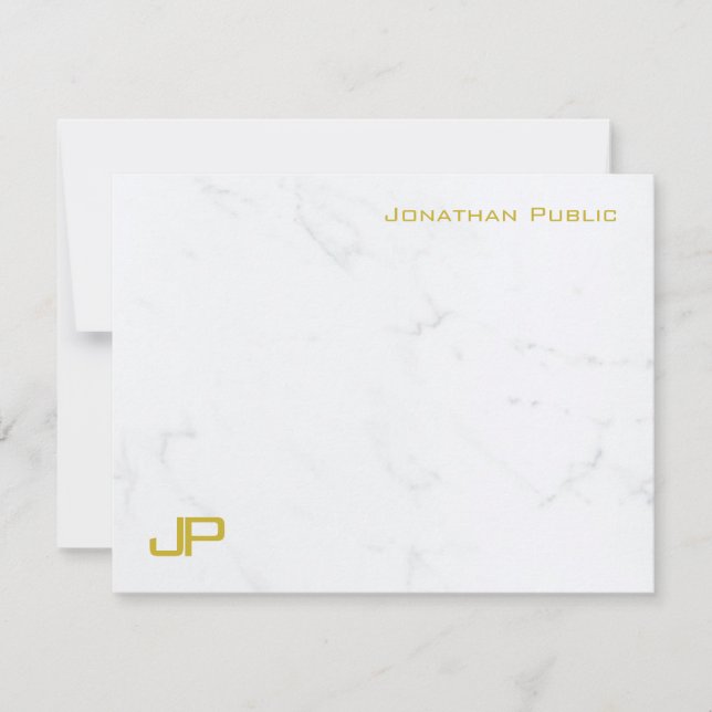 Modern Gold Marble Simple Template Personalized (Front)