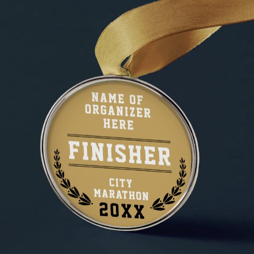 Modern Gold Medal Champion Sport Race Finish Medal Metal Ornament