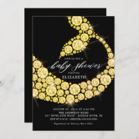 Modern Gold Mermaid Baby Shower Invitation