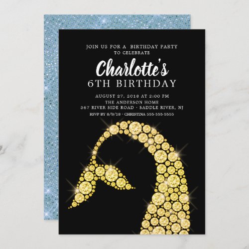 Modern Gold Mermaid Birthday Invitation