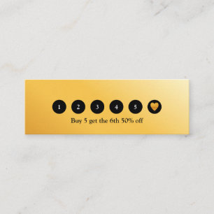Modern Gold Metallic 6 Punch Loyalty Card