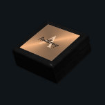 Modern Gold Metallic Bronze Monogram Personalized Gift Box<br><div class="desc">Give a special gift for him in this Modern Gold Metallic Bronze Monogram Personalized gift box. It has a masculine design with faux metallic bronze gold background and personalized with name in bold black script lettering and your initial in faux bronze gold. CLICK PERSONALIZE TEMPLATE OPTION AND ENTER MONOGRAM AND...</div>