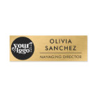 Modern Gold Metallic Business Logo Name Tag