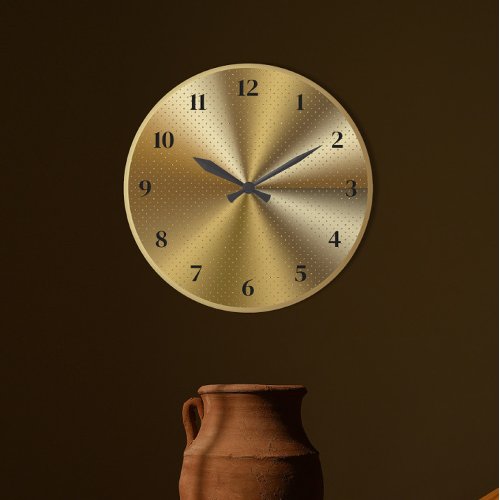Modern Gold Metallic Design Timeless Stylish Large Clock