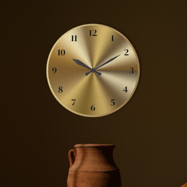 Modern Gold Metallic Design, Timeless Stylish Large Clock (Creator Uploaded)