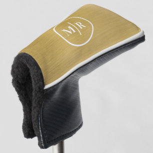 Modern Gold metallic Monogram Golf Head Cover