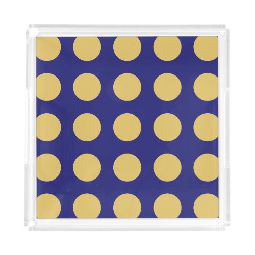 Modern Gold Midnight Blue Color Plain Unique Acrylic Tray