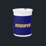 Modern Gold Midnight Blue Color Plain Unique Beverage Pitcher<br><div class="desc">You can easily replace all the information on it with your own information. All you have to do for this is to use the personalization links on the right.</div>