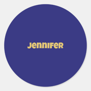 Modern Gold Midnight Blue Color Plain Unique Classic Round Sticker