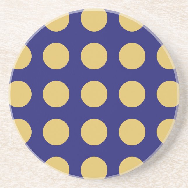 Modern Gold Midnight Blue Color Plain Unique Coaster (Front)