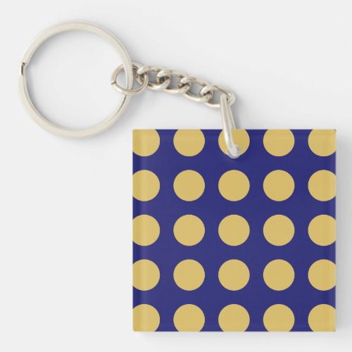 Modern Gold Midnight Blue Color Plain Unique Keychain