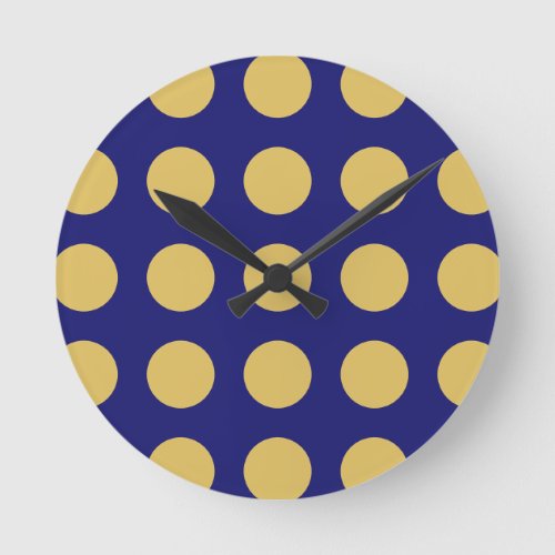 Modern Gold Midnight Blue Color Plain Unique Round Clock