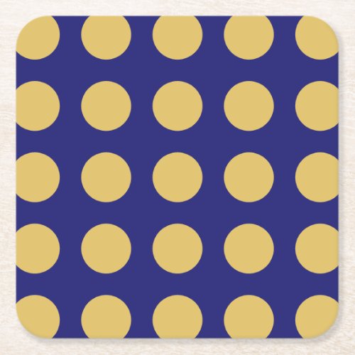 Modern Gold Midnight Blue Color Plain Unique Square Paper Coaster