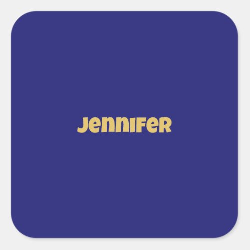 Modern Gold Midnight Blue Color Plain Unique Square Sticker