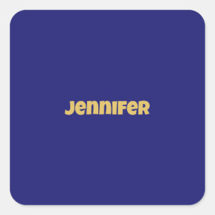Modern Gold Midnight Blue Color Plain Unique Square Sticker