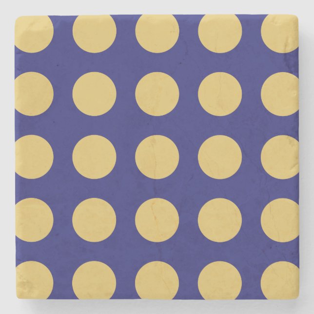 Modern Gold Midnight Blue Color Plain Unique Stone Coaster (Front)