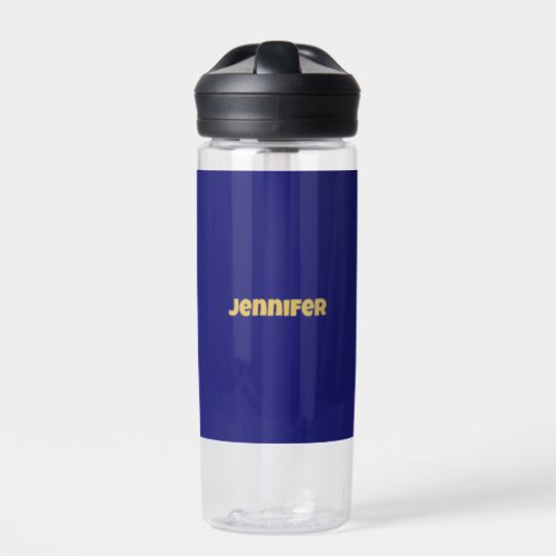 Modern Gold Midnight Blue Color Plain Unique Water Bottle