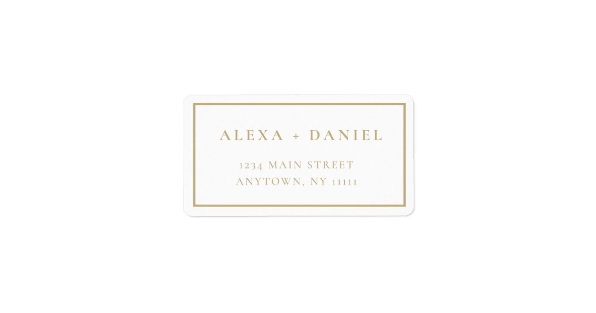 Modern Gold Minimalist Return Address Label Zazzle