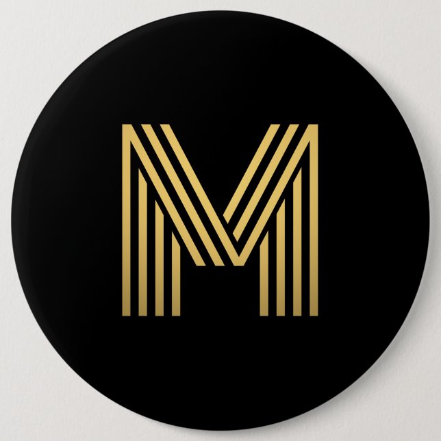 Modern Gold Monogram Button (Front)