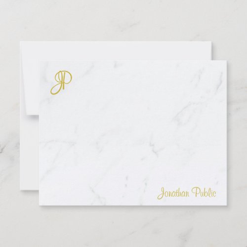 Modern Gold Monogram Calligraphy Marble Template
