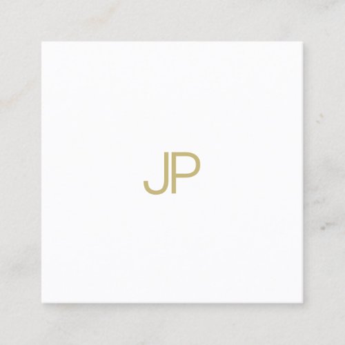 Modern Gold Monogram Chic Professional Template Square Business Card