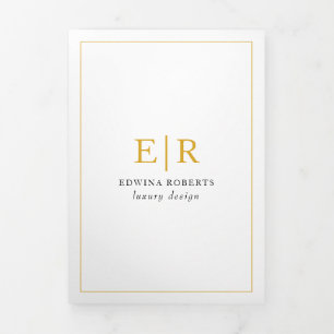 Modern Gold Monogram Elegant Business Brochure