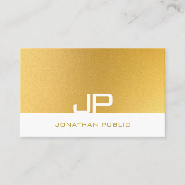Modern Gold Monogram Elegant Template Trendy Business Card | Zazzle