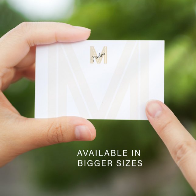 Modern gold monogram name note card (Creator Uploaded)