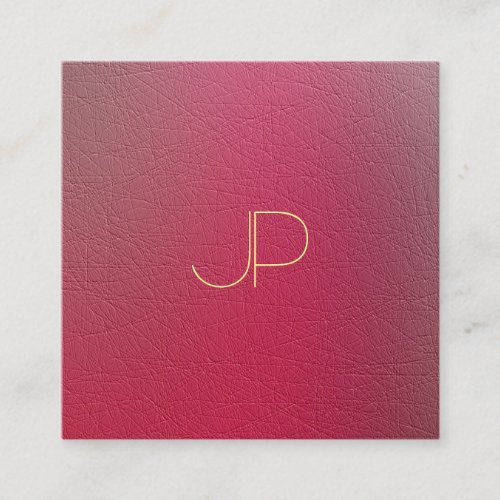 Modern Gold Monogram Structured Textured Look Cool Square Business Card