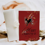 Modern Gold Moon Magic Forest Photo Christmas Holiday Card<br><div class="desc">A Black and Gold Magic Forest Custom Photo Christmas Holiday Card is a festive and enchanting way to extend warm wishes to your friends and family during the holiday season. The card features a stunning combination of black and gold, creating an elegant and magical atmosphere reminiscent of a winter wonderland....</div>
