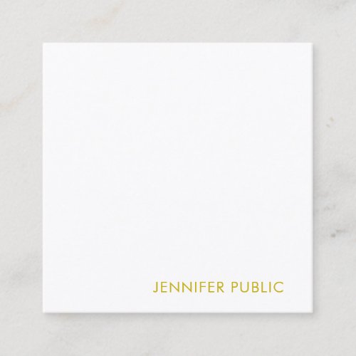 Modern Gold Name Text Template Elegant Golden Square Business Card