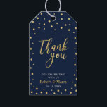 Modern Gold & Navy Thank you Tags for Favors Tag<br><div class="desc">Modern Gold & Navy Thank you Tags for Favor Tags on your special day. (Retirement Party,  Birthday,  Wedding Anniversary or Surprise Party)</div>