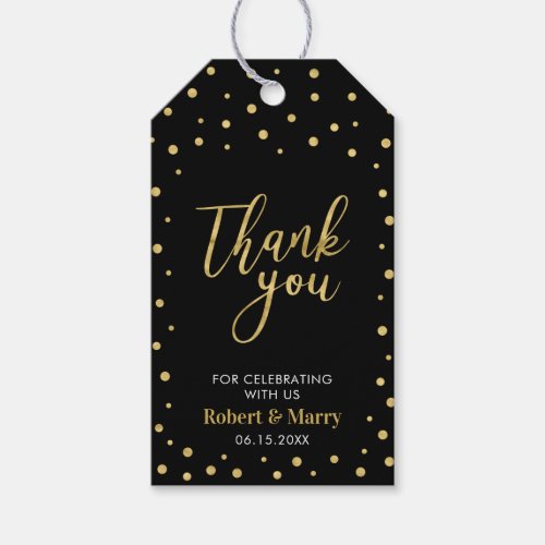 Modern Gold  Navy Thank you Tags for Favors Tag