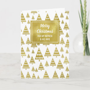 Modern Gold Nephew and His Wife Christmas Card