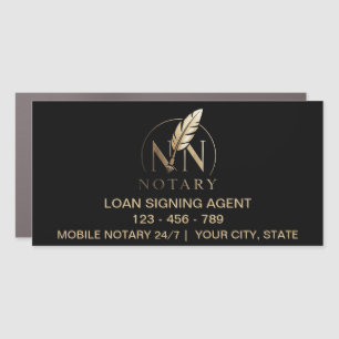 Modern Gold Notary Loan Signing Agent Personalized Car Magnet