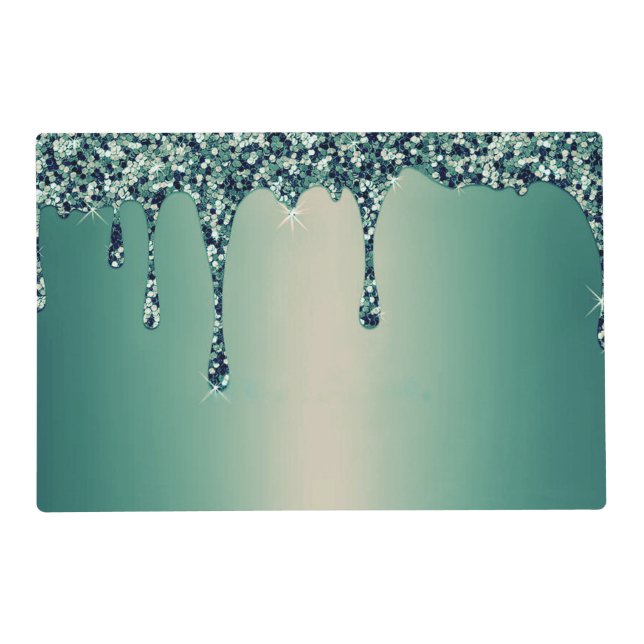 Modern Gold Ombre Marble Glam Metallic Foil  Placemat (Front)