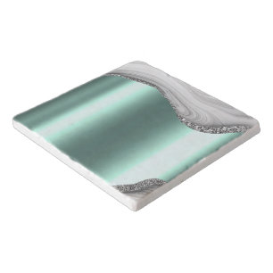 Modern Gold Ombre Marble Glam Metallic Foil Trivet