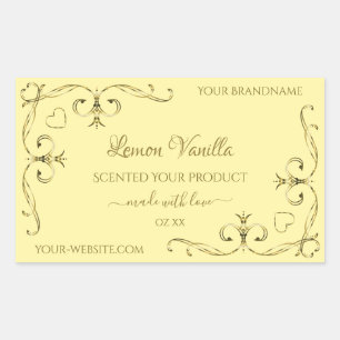 Modern Gold Ornate Corners on Cream Product Labels