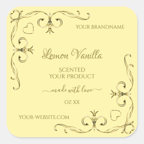 Modern Gold Ornate Corners on Cream Product Labels
