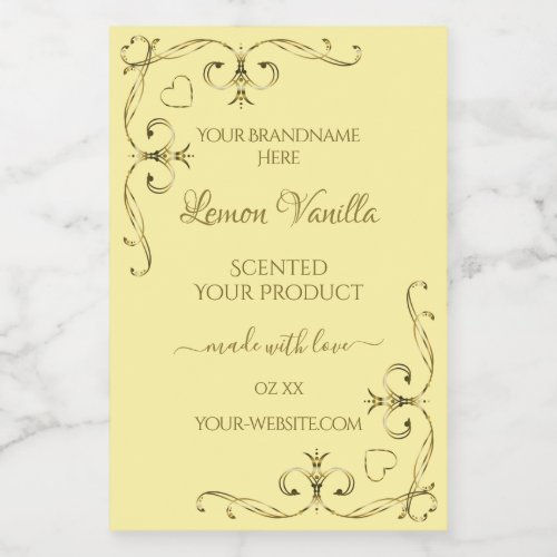 Modern Gold Ornate Corners on Cream Product Labels
