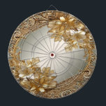 Modern Gold Ornate Floral Dartboard<br><div class="desc">Beautiful Modern Gold Ornate Floral Dartboard</div>