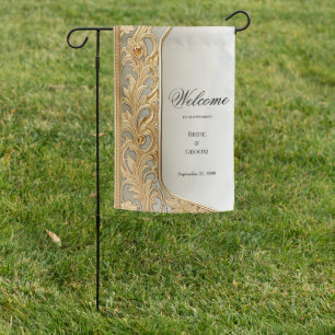 Modern Gold Ornate Garden Flag