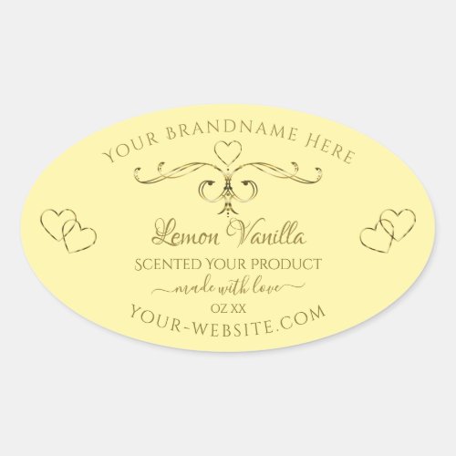 Modern Gold Ornate on Cream Product Labels Hearts 