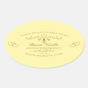 Modern Gold Ornate on Cream Product Labels Hearts