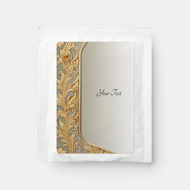 Modern Gold Ornate Tea Bag Drink Mix (Front)